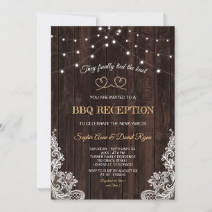 Invitation Corde rustique vintage en bois Nous avons noué le