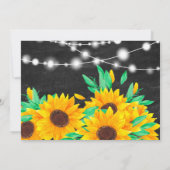 Invitation cordon noir lumières tournesol douche nuptiale (Dos)