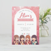Invitation Coréen Pop Music K Pop Girlband fête d'anniversair (Debout devant)
