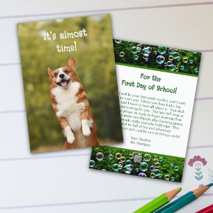 Invitation Corgi Bubles Accueil Étudiants Message Card