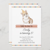 Invitation Corgi personnalisable C'est l'heure de faire la fê (Devant / Derrière)