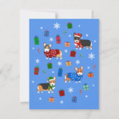 Invitation Corgis de Noël mignons avec chapeaux et pulls (Devant)
