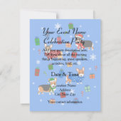 Invitation Corgis de Noël mignons avec chapeaux et pulls (Dos)