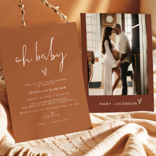 Invitation CORIANDER Bohemian Terracotta Oh Baby Baby shower
