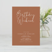 Invitation CORIANDER Boho Birthday Weekend Itinéraire Invitat (Debout devant)