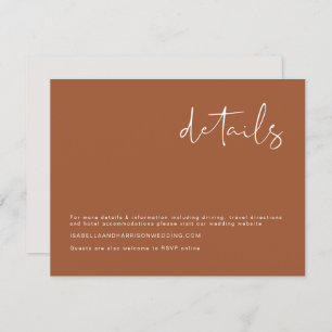 Invitation CORIANDER- Boho Burnt Orange Modern Minimal Détail