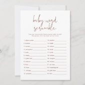 Invitation CORIANDER Boho Rust Baby Word Scramble Jeu Invita (Devant)