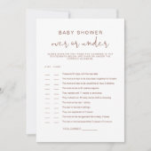 Invitation CORIANDER Boho Rust over Under Baby shower Game (Devant)