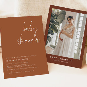 Invitation CORIANDER Boho Terracotta et Baby shower de rouill