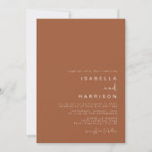 Invitation CORIANDER Boho Terracotta Orange Mariage photo (Devant)