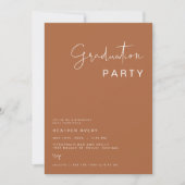 Invitation CORIANDER Terracotta and Rust Graduation Party (Devant)