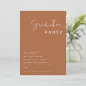 Invitation CORIANDER Terracotta and Rust Graduation Party (Debout devant)