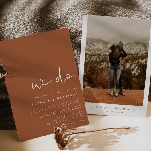 Invitation CORIANDRE Bohemian Brûlé Orange Moderne Minimalist