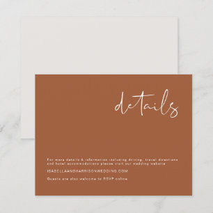 Invitation CORIANDRE - Boho Orange Brûlé Moderne Minimaliste