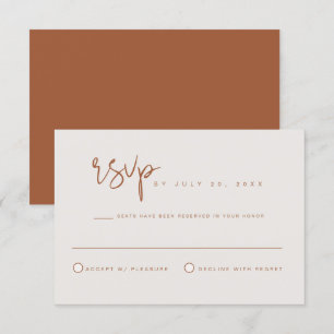 Invitation CORIANDRE - Carton Bohème Tons Terre Cuite RSVP