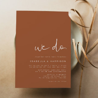 Invitation CORIANDRE Orange Brûlé Bohème Minimaliste Moderne