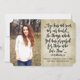 Invitation Corinthians Bible chrétienne Verse Photo Graduatio