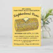 Invitation Corn sur le Cob Reunion Pique-nique Bloc de cuisin (Debout devant)