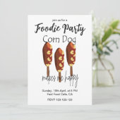 Invitation Corndog Me Rend Heureux Foodie Party (Debout devant)