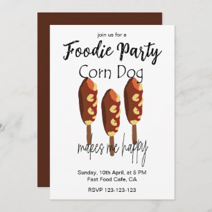 Invitation Corndog Me Rend Heureux Foodie Party