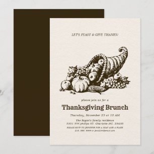 Invitation Corne de Plenty Brunch Thanksgiving