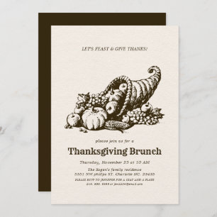 Invitation Corne de Plenty Thanksgiving Brunch