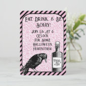 Invitation Corneille noire rose Corneille corneille Halloween (Debout devant)