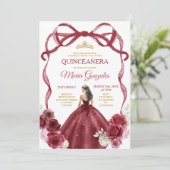 Invitation Corneille rouge de Bourgogne Princesse Gold Couron (Debout devant)