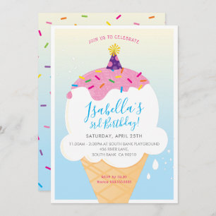 Invitation Cornet de crème glacée d'INVITATION de PARTIE