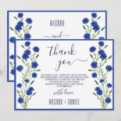 Invitation Cornflower Blue Botanique Mariage Merci (Devant / Derrière)