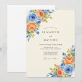Invitation Cornflower Blue Harmonious Spring Wedding (Devant / Derrière)