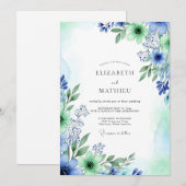 Invitation Cornflower Blue Luminous Spring Wedding (Devant / Derrière)