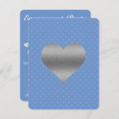 Invitation Cornflower Blue & Silver Polka Dot Shoot Party (Devant / Derrière)