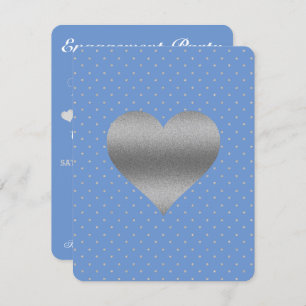 Invitation Cornflower Blue & Silver Polka Dot Shoot Party