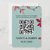 Invitation Cornflower Burgundy Retro Wedding (Dos)