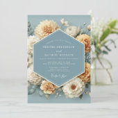 Invitation Cornflower Ochre Painterly Wedding (Debout devant)