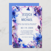 Invitation 💍 Cornflowers et Lavender Bliss mariage (Devant / Derrière)