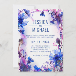 Invitation 💍 Cornflowers et Lavender Bliss mariage
