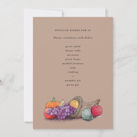Invitation Cornucopia Friendsgiving Potluck (Dos)