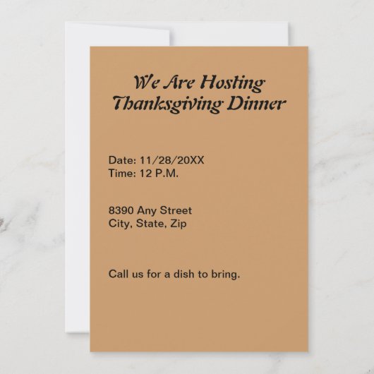 Invitation Cornucopia Line Art Holiday Thanksgiving, ZPR (Dos)