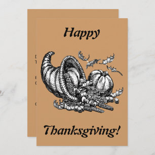 Invitation Cornucopia Line Art Holiday Thanksgiving, ZPR