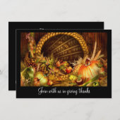 Invitation Cornucopia Thankesgiving Dinner Party (Devant / Derrière)