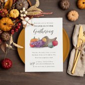 Invitation Cornucopia Thanksgiving Gthering Dîner