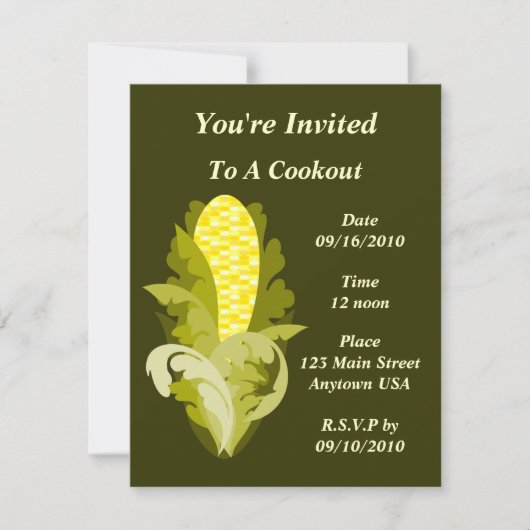 Invitation Corny Cookout (Devant)