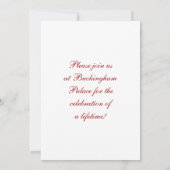 Invitation Coronation Portrait de la reine Victoria (Dos)