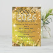 Invitation Corporate 2026 New Year's Eve Party Gold Glitter (Debout devant)
