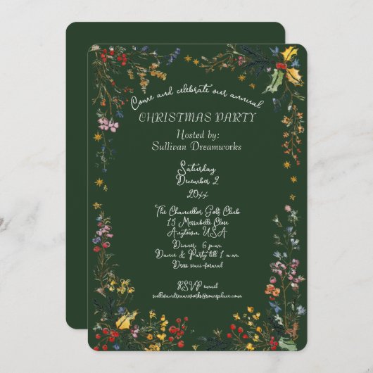 Invitation Corporate Annual Christmas Party  (Devant / Derrière)