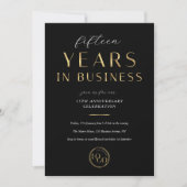 Invitation Corporate Black & Gold Logo Business Anniversary (Devant)