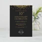 Invitation Corporate Business 10th Anniversary Black Gold  (Debout devant)