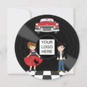 Invitation Corporate/Club/College/School Sock Hop Retro Party (Devant)